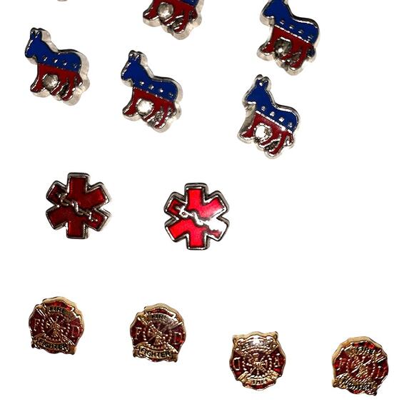 Lot of 60+ Pcs Floating Locket Jewelry Charms Military Army Navy Police Politics - Picture 1 of 9